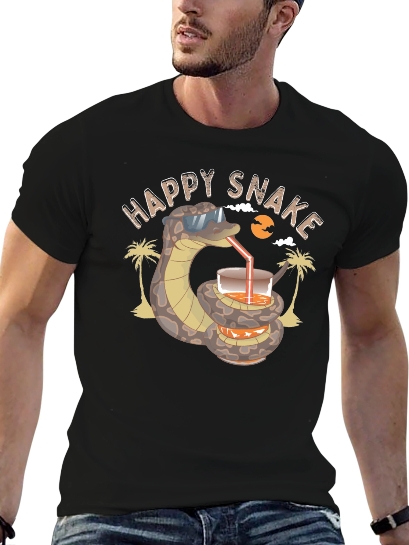 Happy Snake T-Shirt - Summer Vacation Vibes