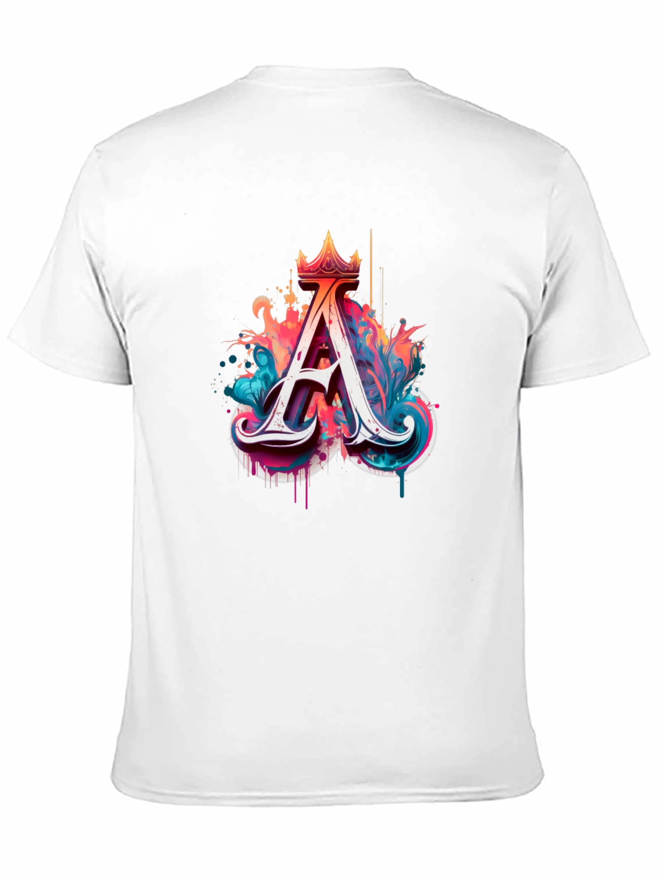Letter A Crowned Graphic Tee - Artistic Design