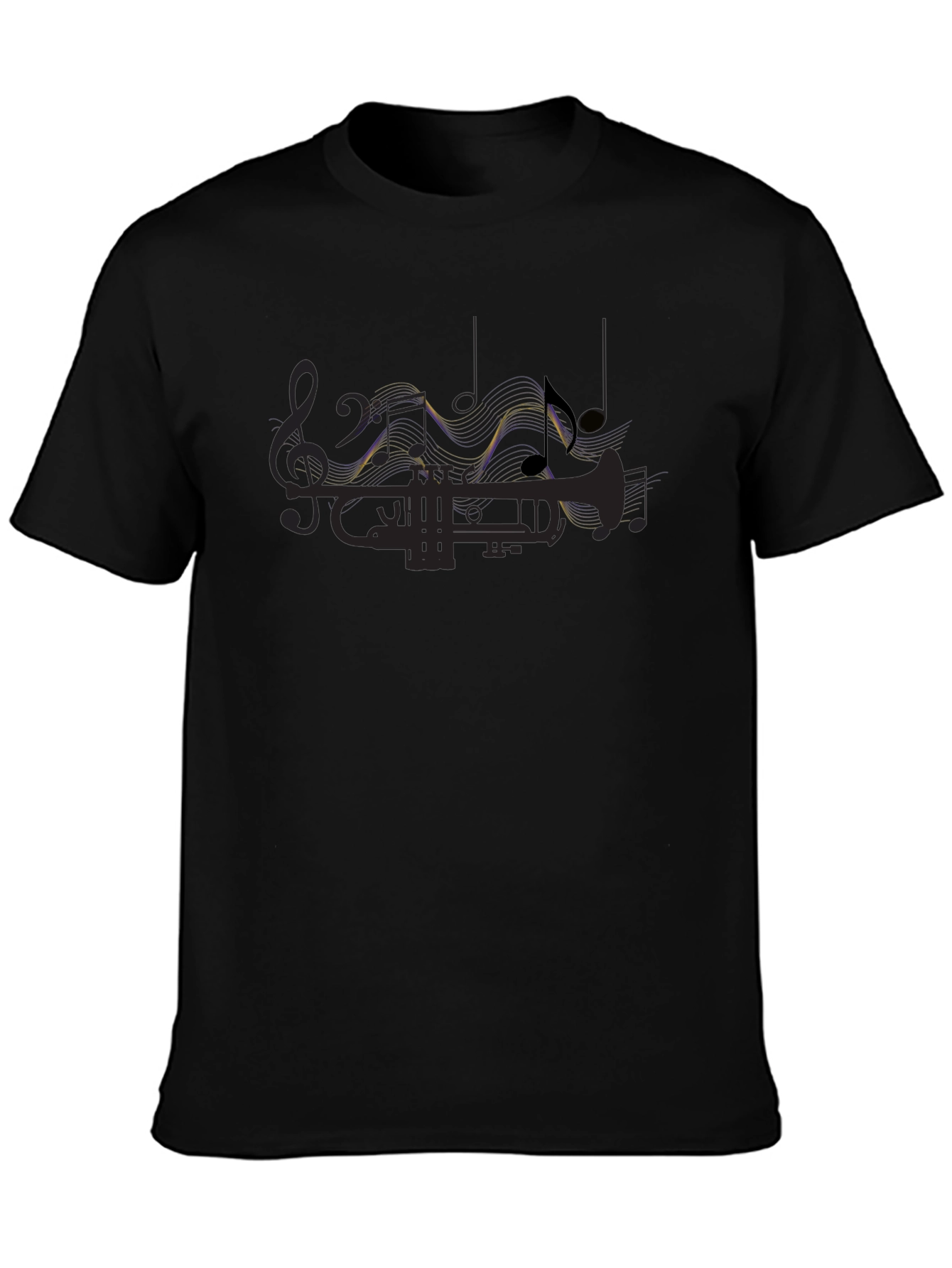 Musical Trumpet Graphic Tee - Black