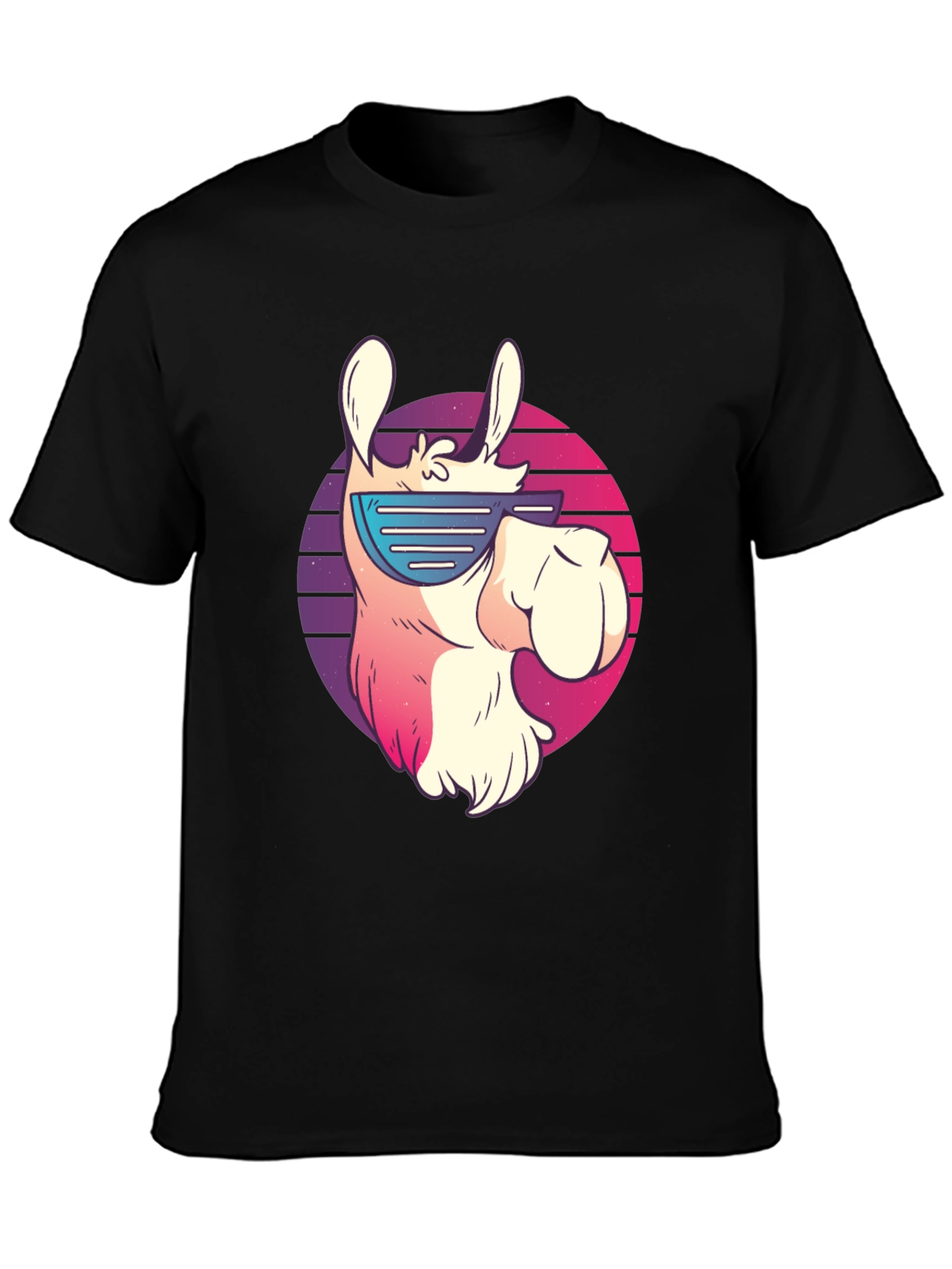 Cool Llama Graphic Tee - Retro Sunglasses Design