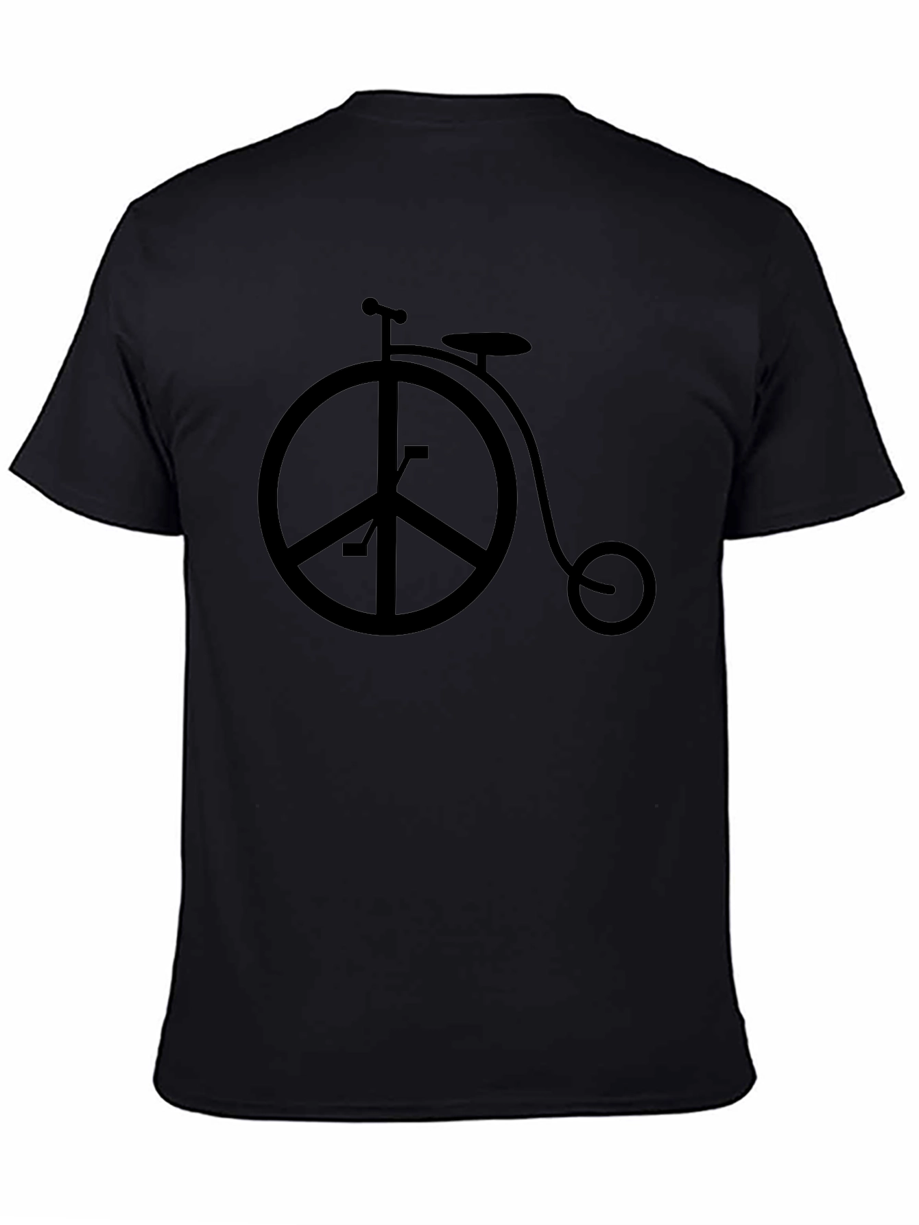 Peace Sign Bicycle Graphic Tee - Black