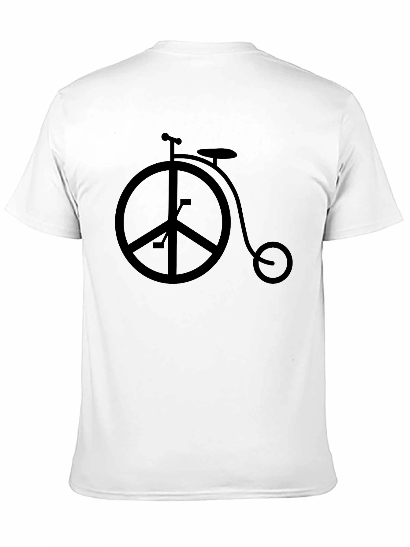 Peace Sign Bicycle Graphic Tee - Black