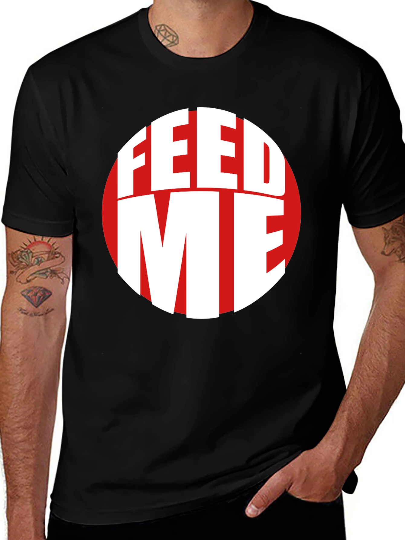 Feed Me Graphic Tee - Trendy Circle Design