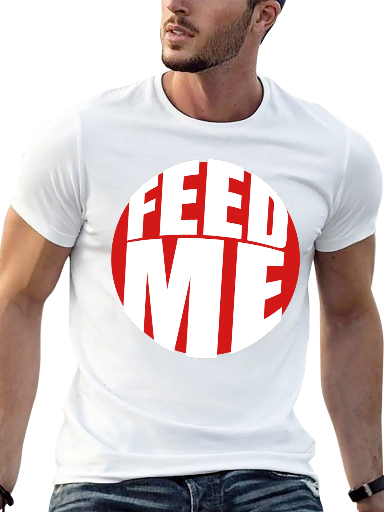Feed Me Graphic Tee - Trendy Circle Design