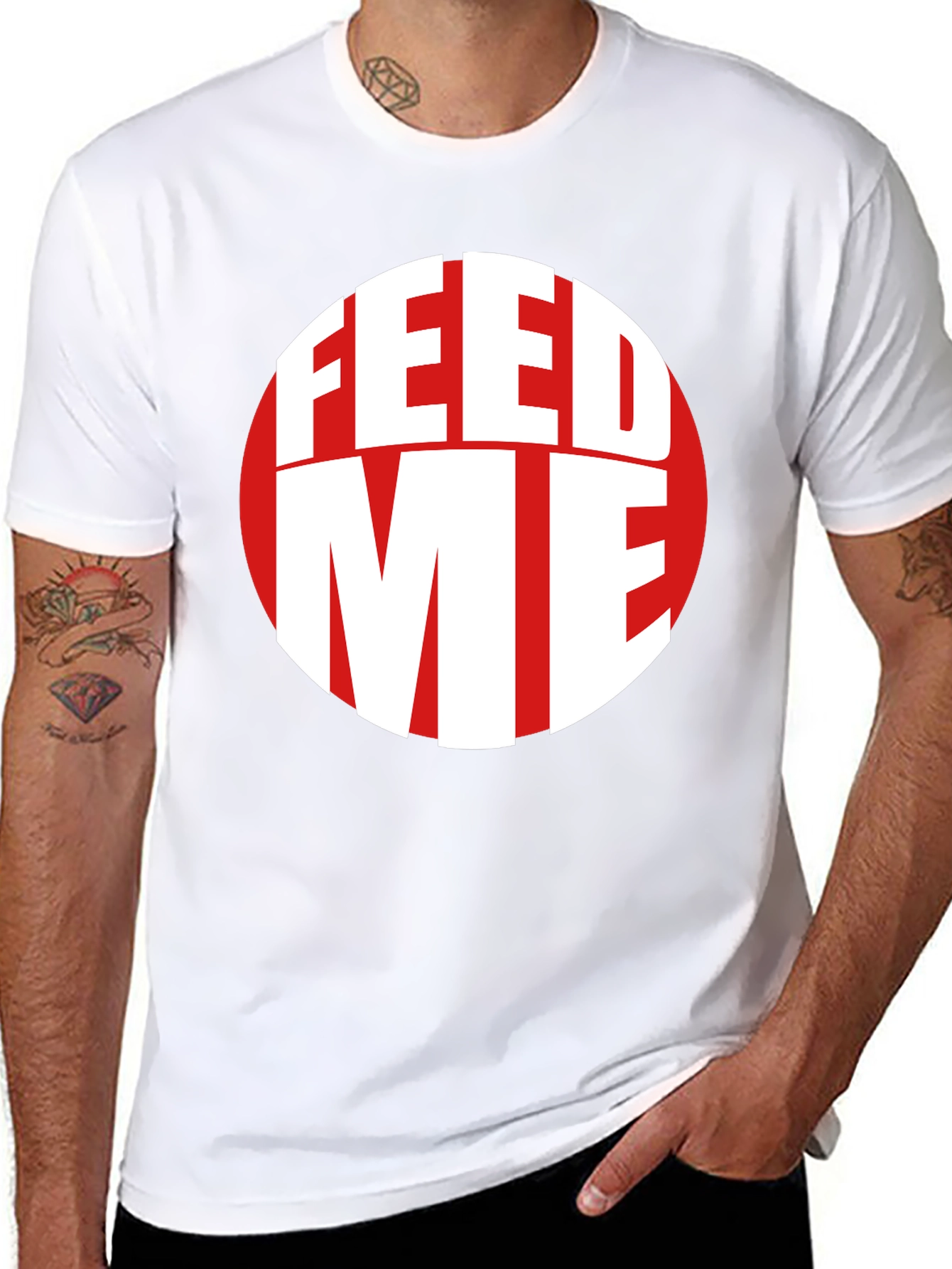 Feed Me Graphic Tee - Trendy Circle Design