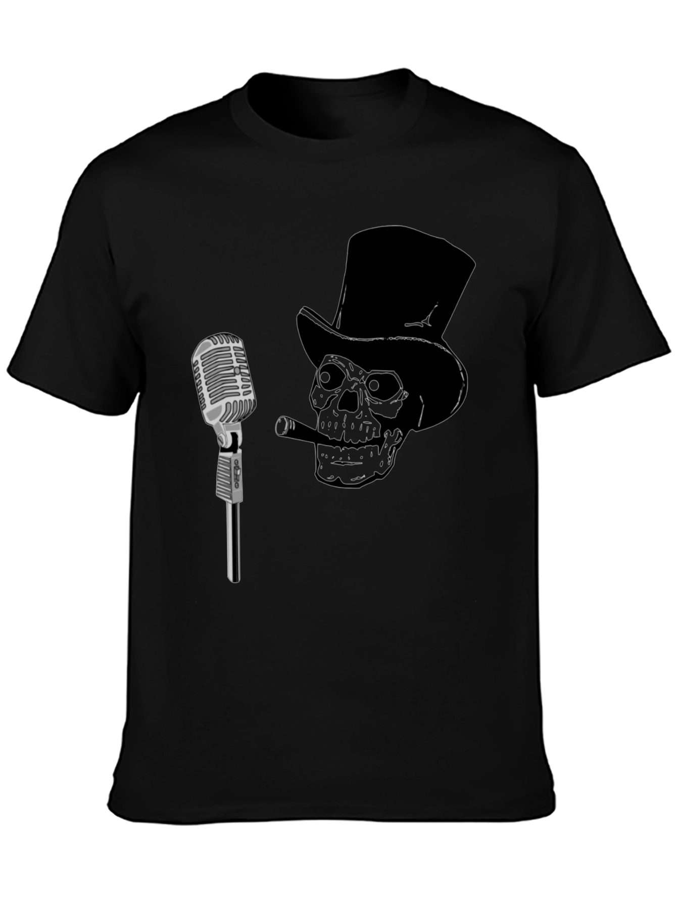 Skull & Microphone Graphic T-Shirt