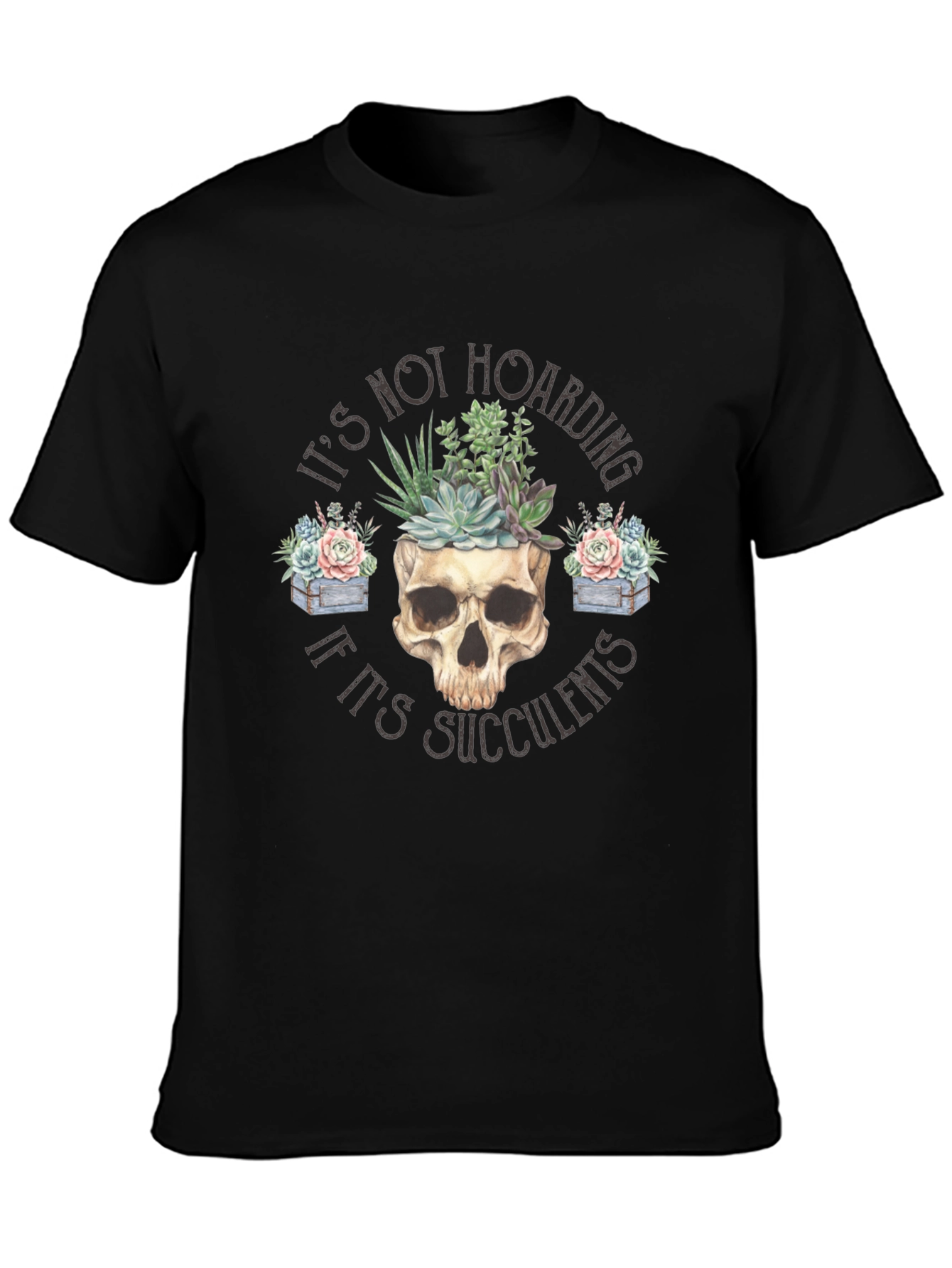 Succulent Skull T-Shirt - Funny Plant Lover Tee