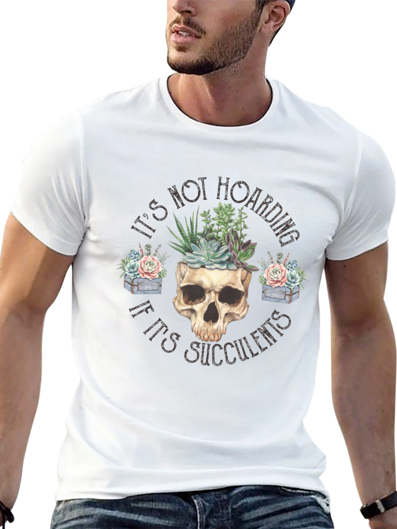 Succulent Skull T-Shirt - Funny Plant Lover Tee