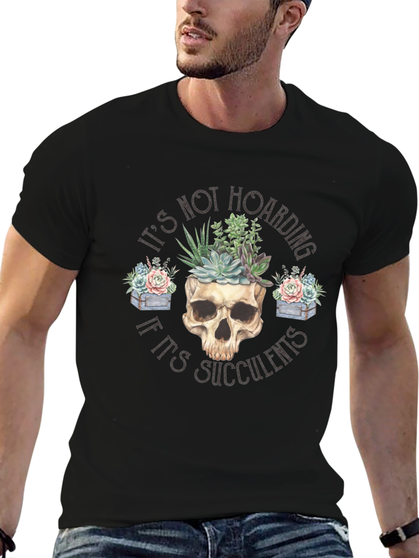 Succulent Skull T-Shirt - Funny Plant Lover Tee