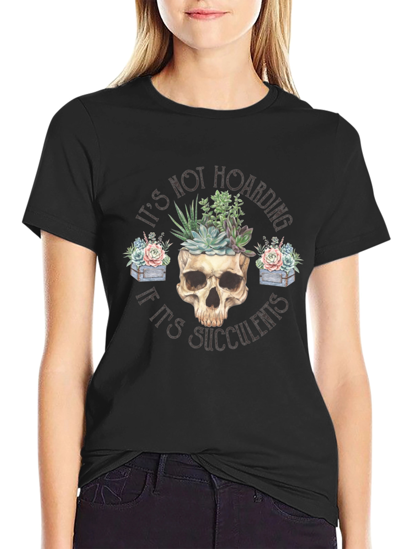 Succulent Skull T-Shirt - Funny Plant Lover Tee