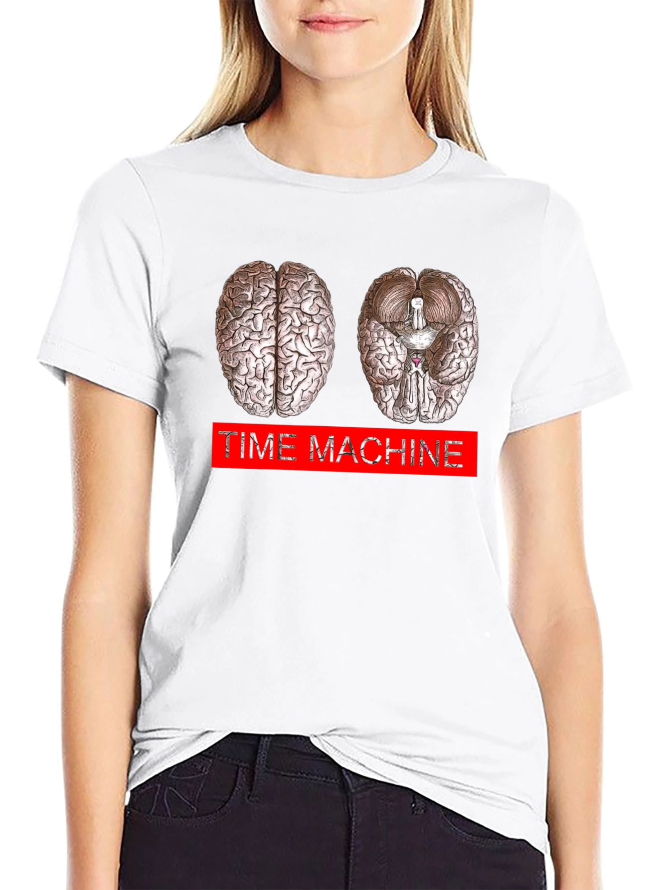 Time Machine Brain Graphic T-Shirt - Neurology Inspired