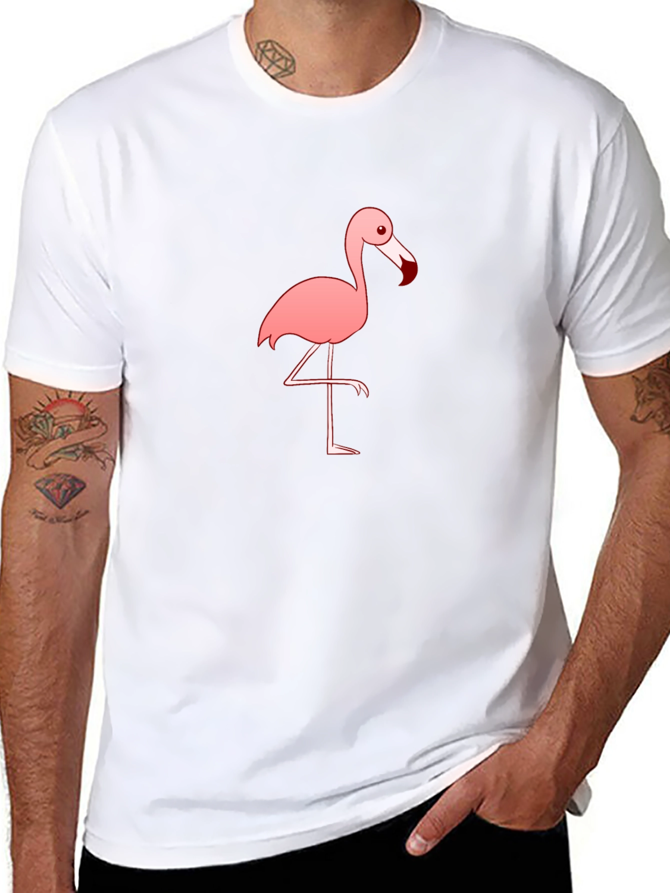 Flamingo Graphic Tee - Stylish Black T-Shirt
