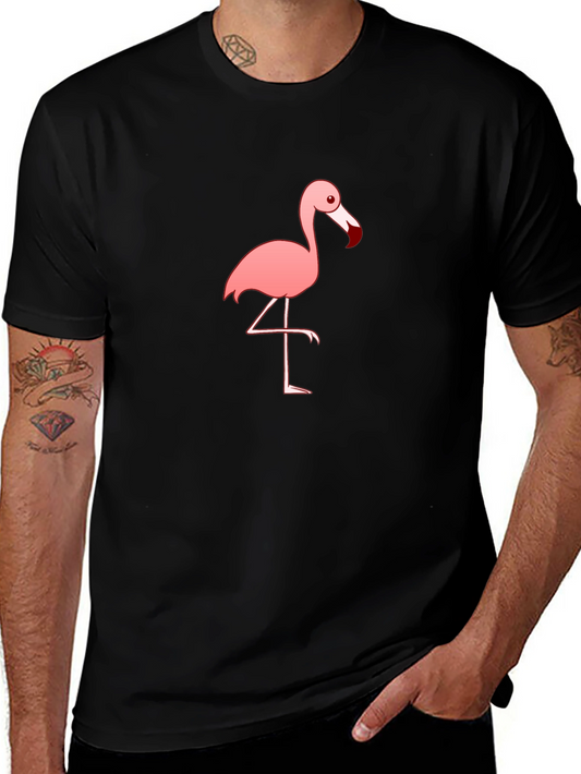 Flamingo Graphic Tee - Stylish Black T-Shirt