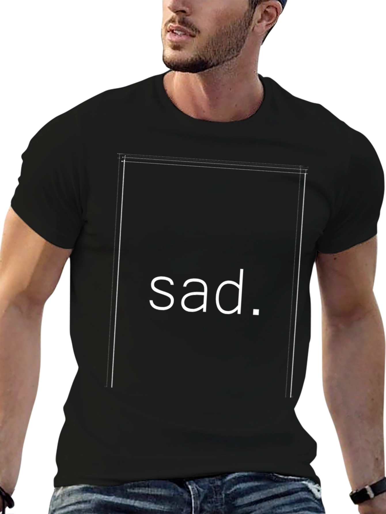 Sad Graphic Black T-Shirt - Minimalist Style