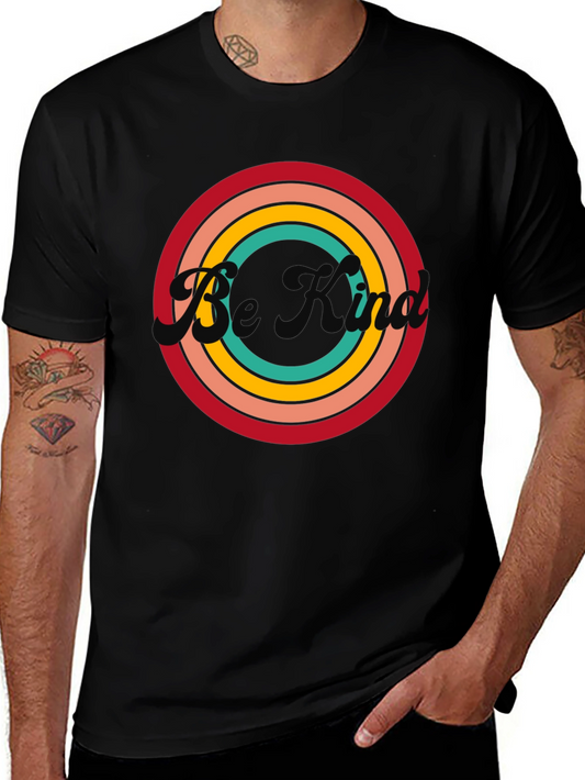 Be Kind Retro Circle Graphic Tee - Black