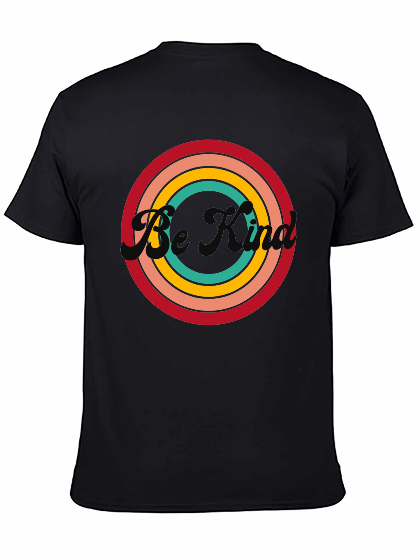 Be Kind Retro Circle Graphic Tee - Black