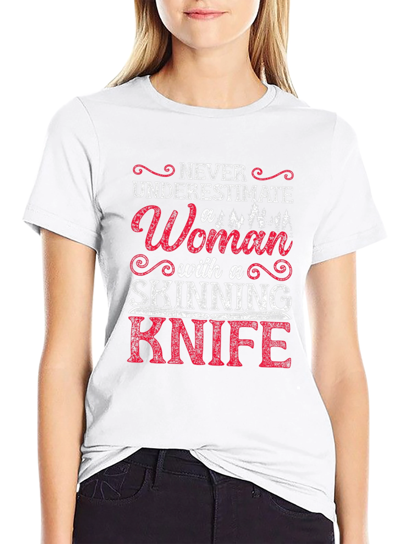 Woman with Skinning Knife T-Shirt