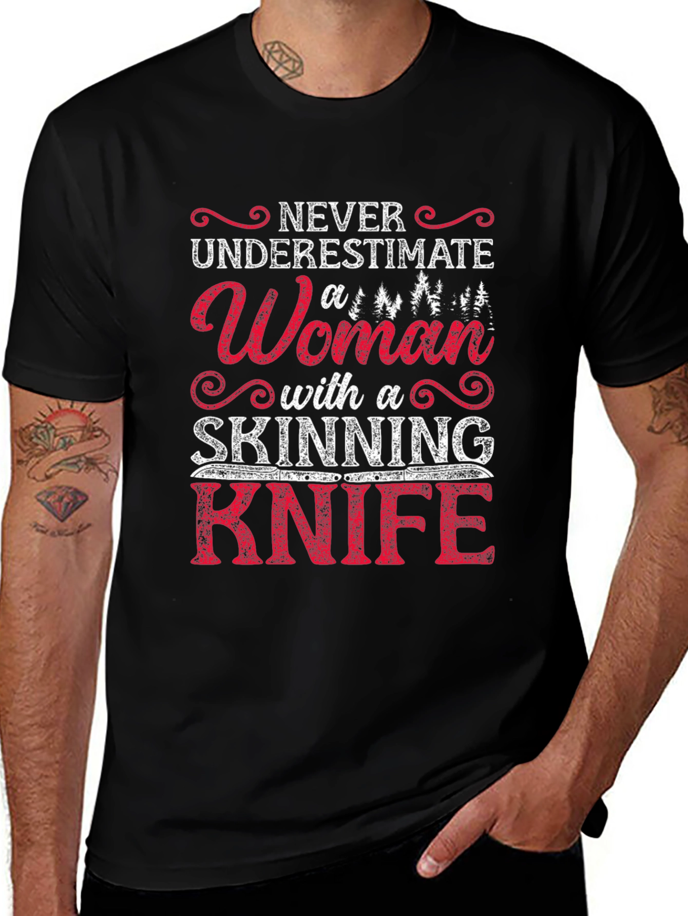 Woman with Skinning Knife T-Shirt