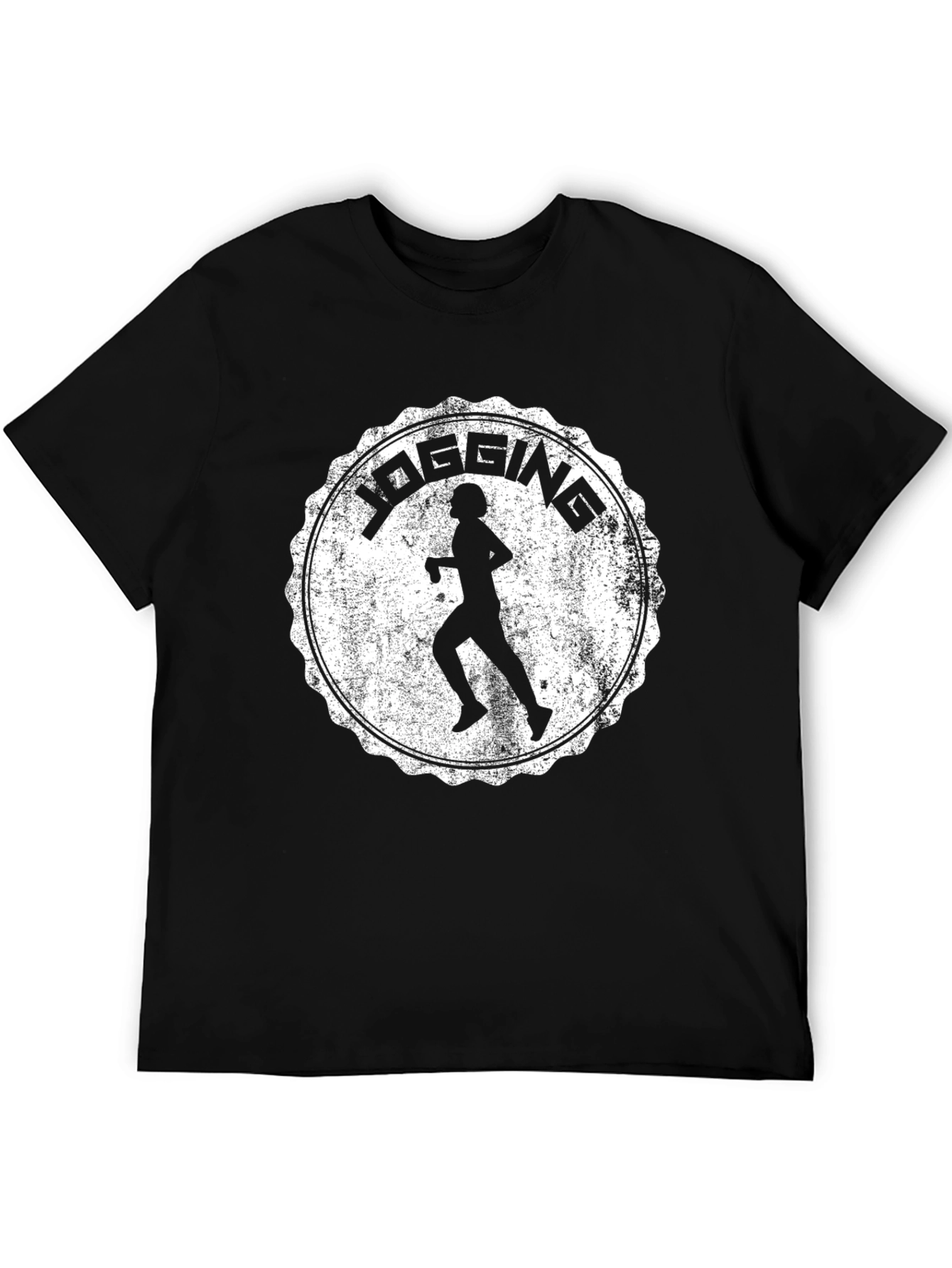 Jogging Graphic T-Shirt - Mens Black Tee