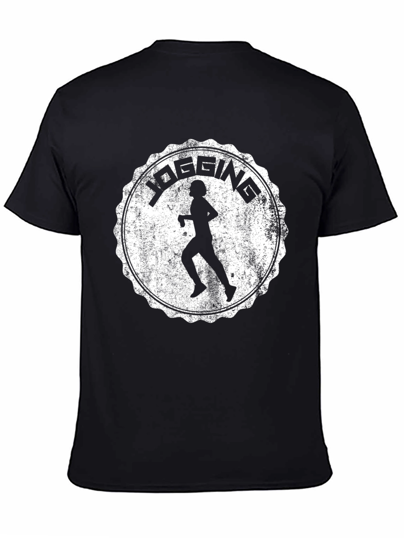Jogging Graphic T-Shirt - Mens Black Tee