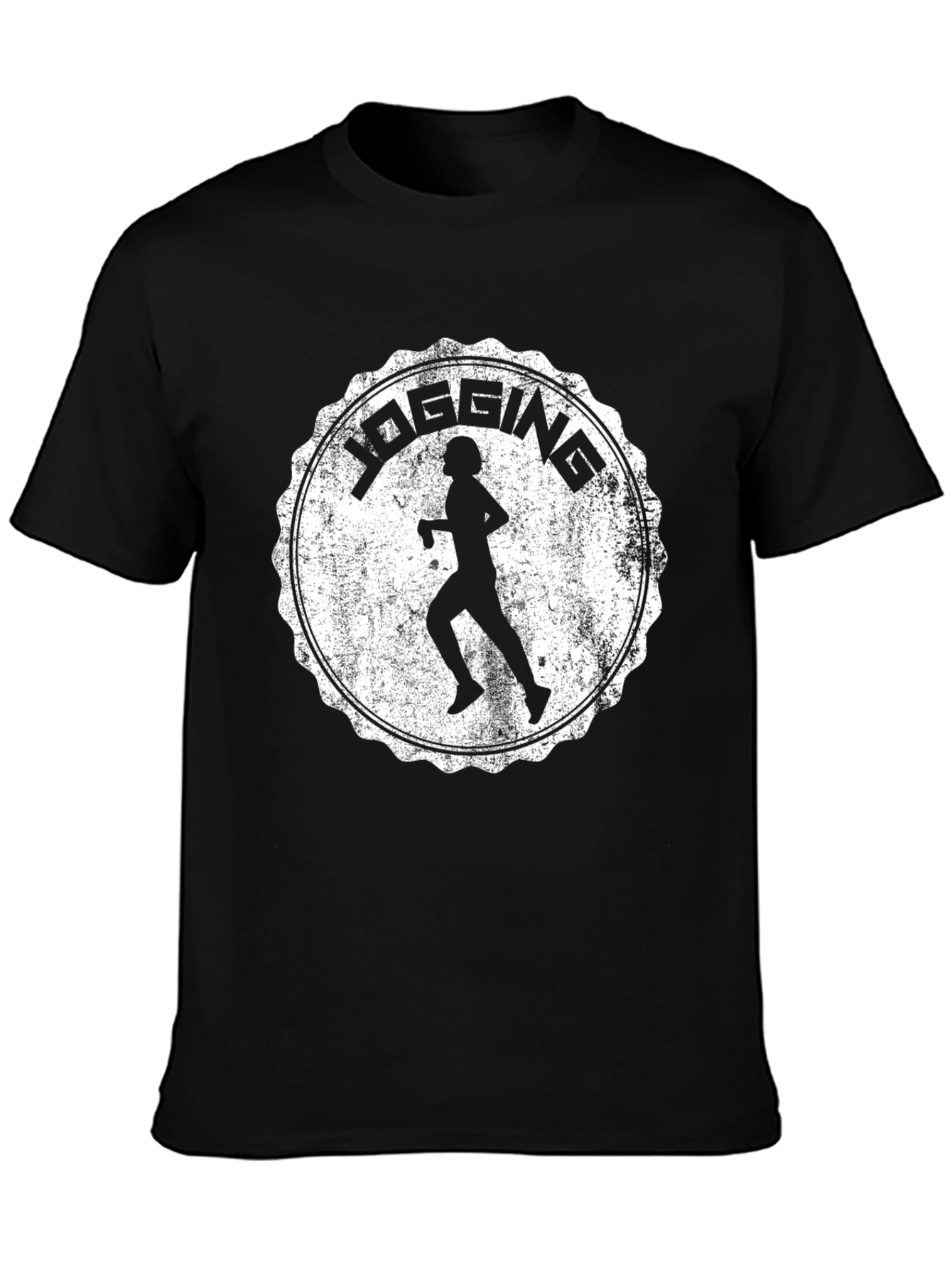 Jogging Graphic T-Shirt - Mens Black Tee