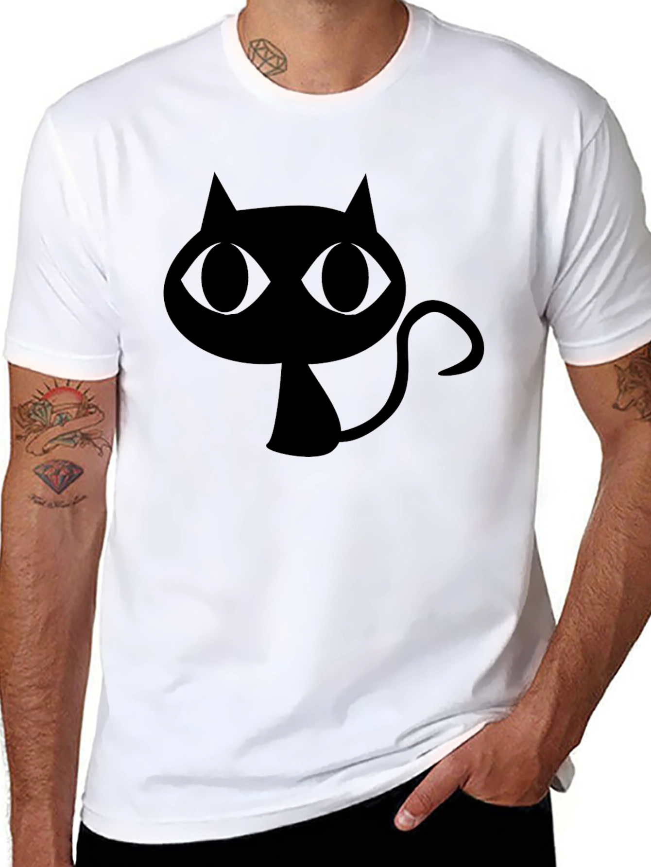 Black Cat Graphic T-Shirt - Trendy Casual Wear