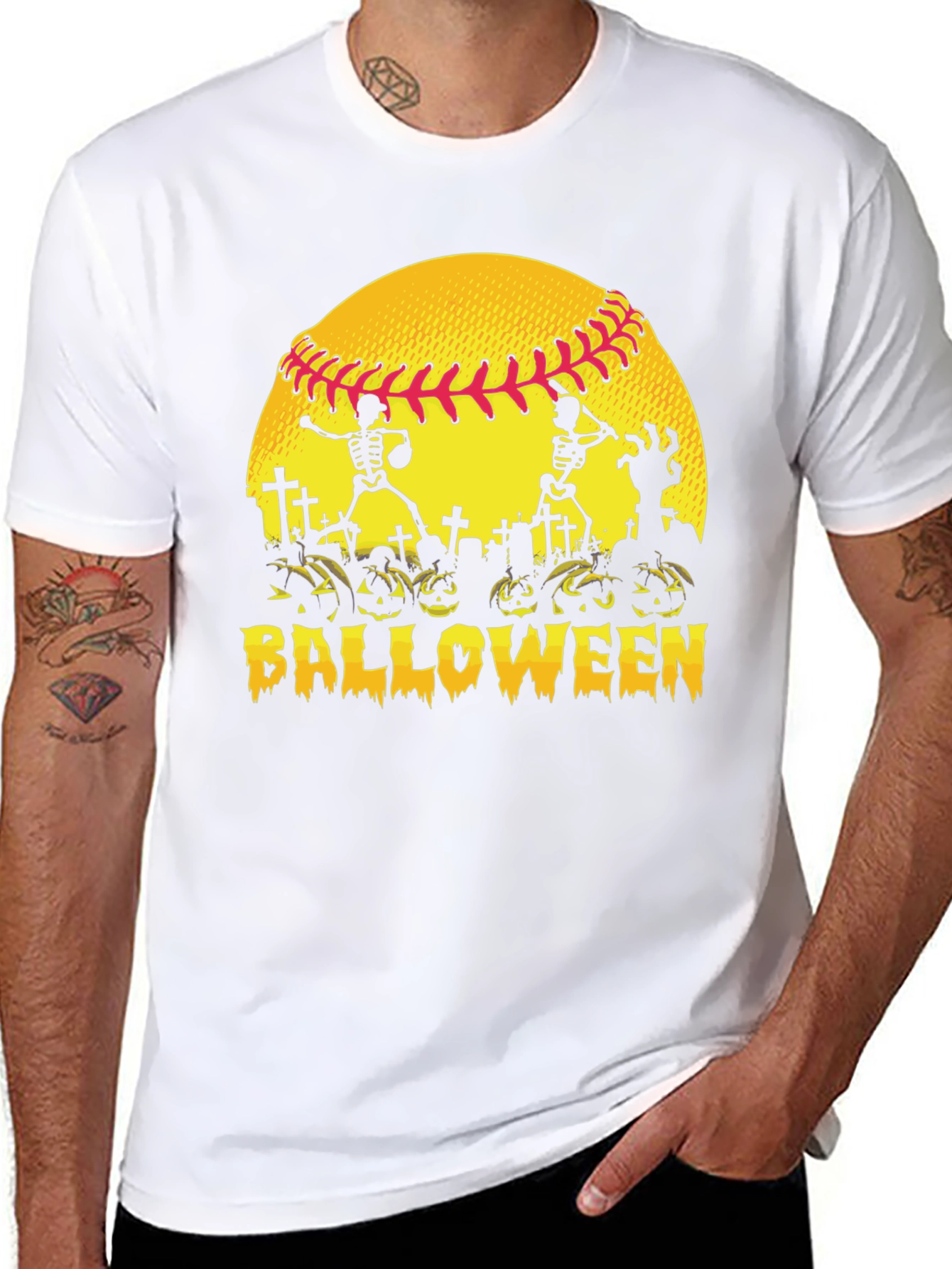 Halloween Baseball Skeleton T-Shirt
