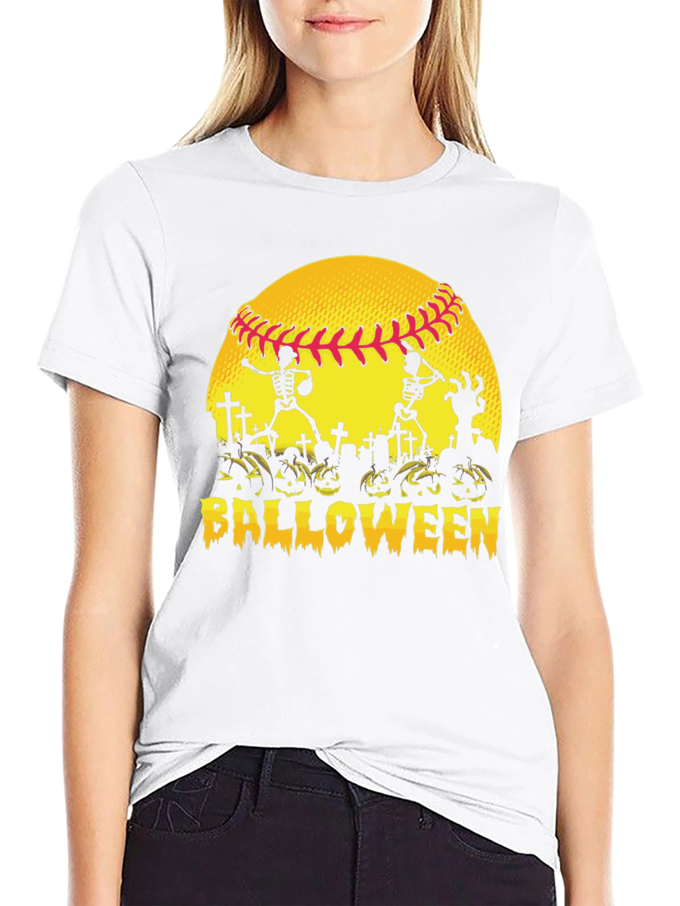 Halloween Baseball Skeleton T-Shirt