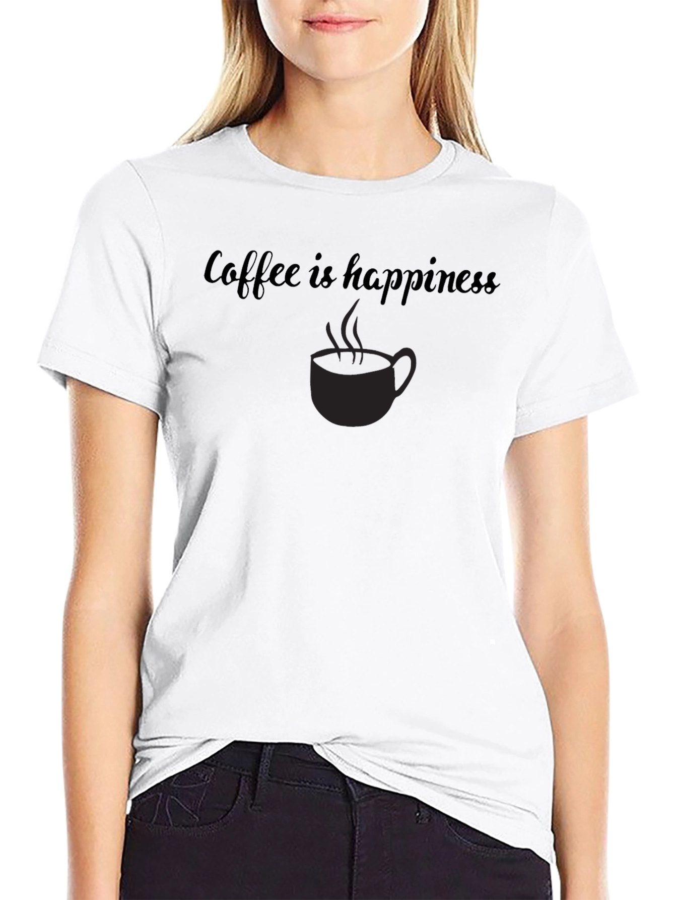 Coffee is Happiness Black Graphic Tee