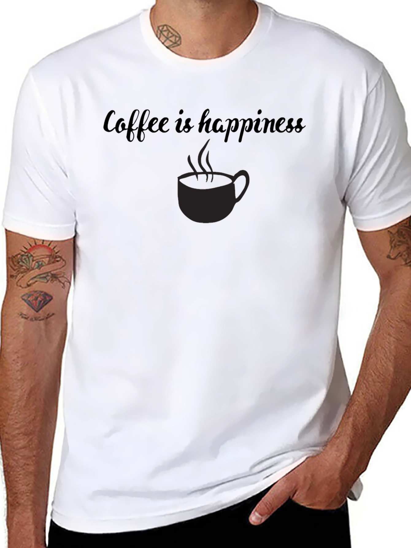Coffee is Happiness Black Graphic Tee