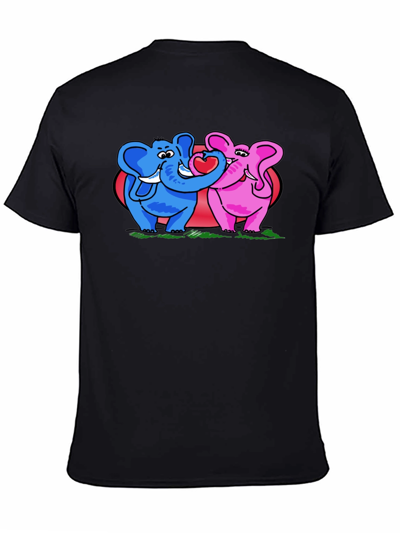 Elephant Love T-Shirt - Blue & Pink Elephants