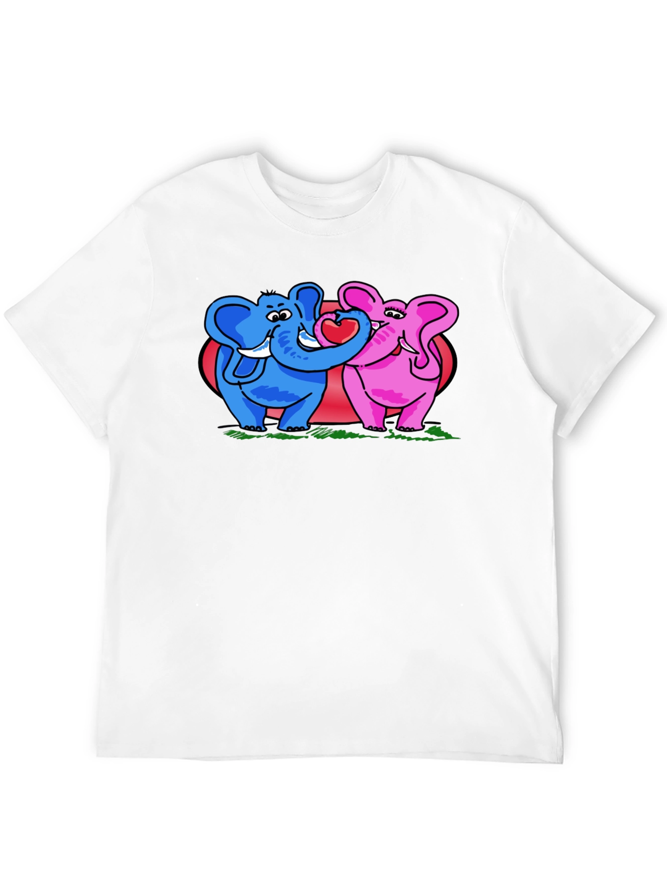 Elephant Love T-Shirt - Blue & Pink Elephants