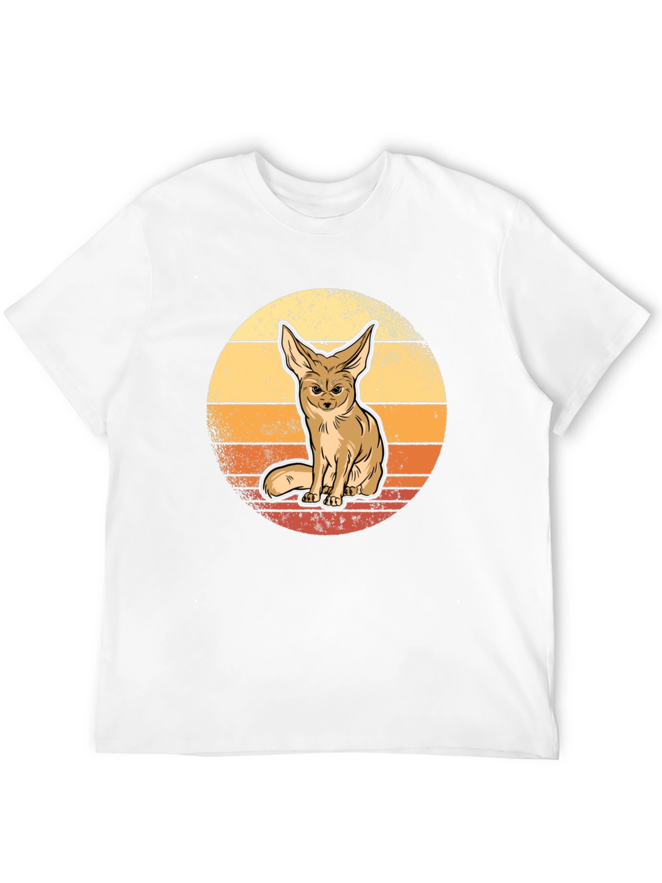 Fennec Fox Sunset Graphic Tee - Black Cotton Blend