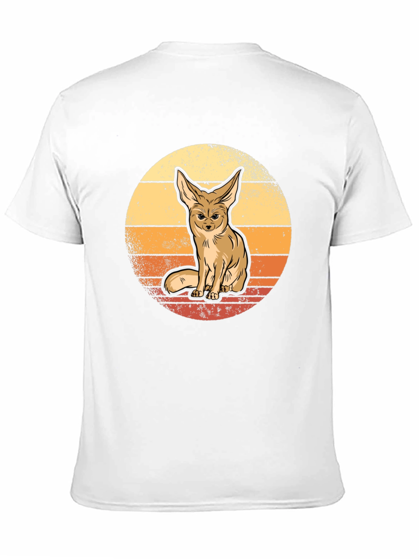 Fennec Fox Sunset Graphic Tee - Black Cotton Blend