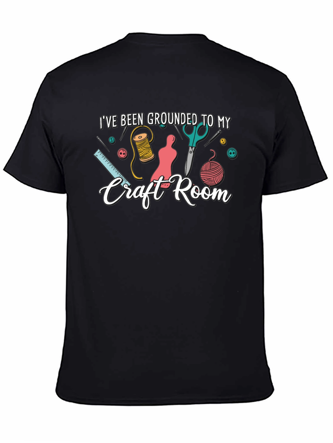 Grounded to My Craft Room Black T-Shirt