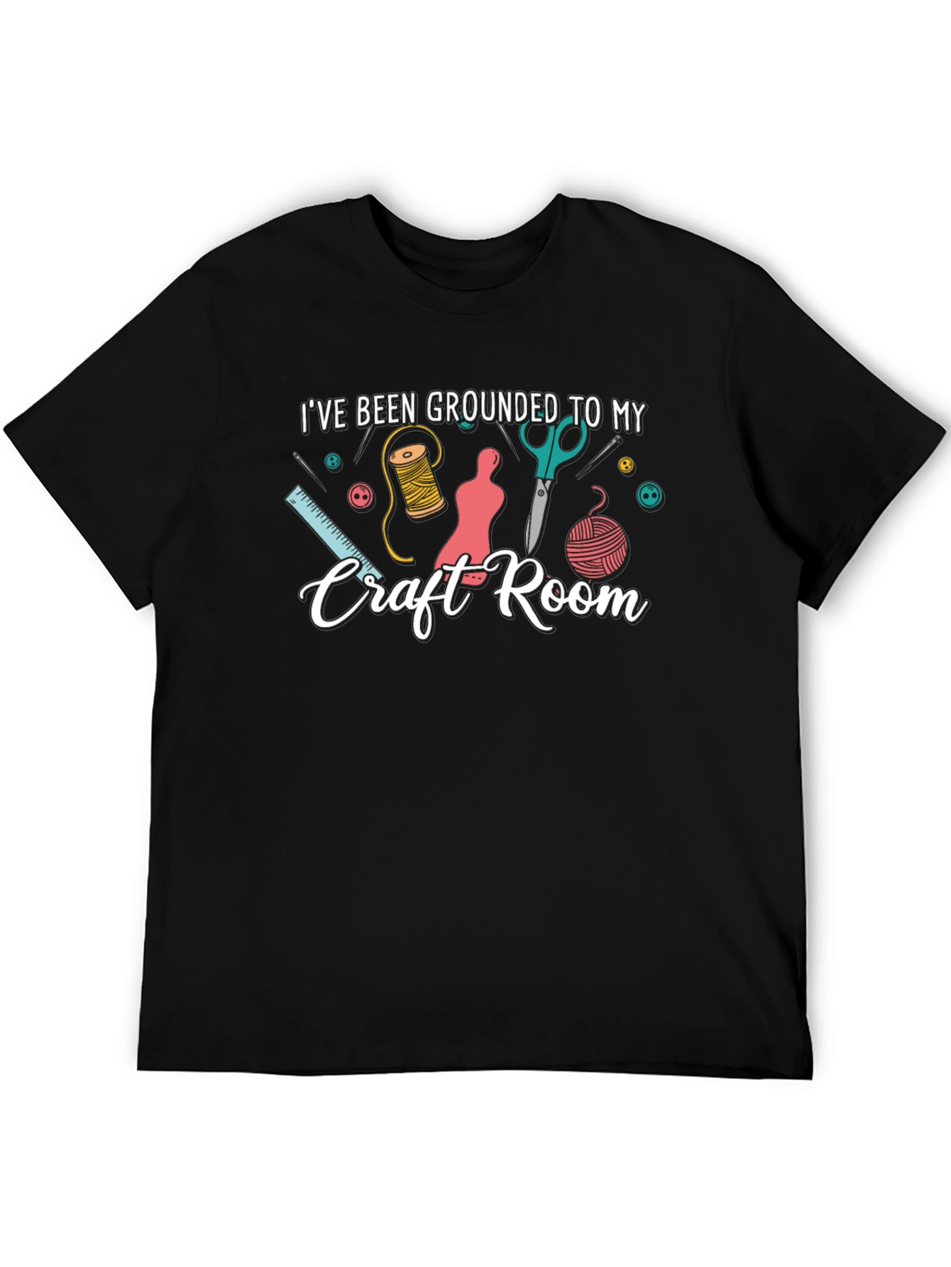 Grounded to My Craft Room Black T-Shirt