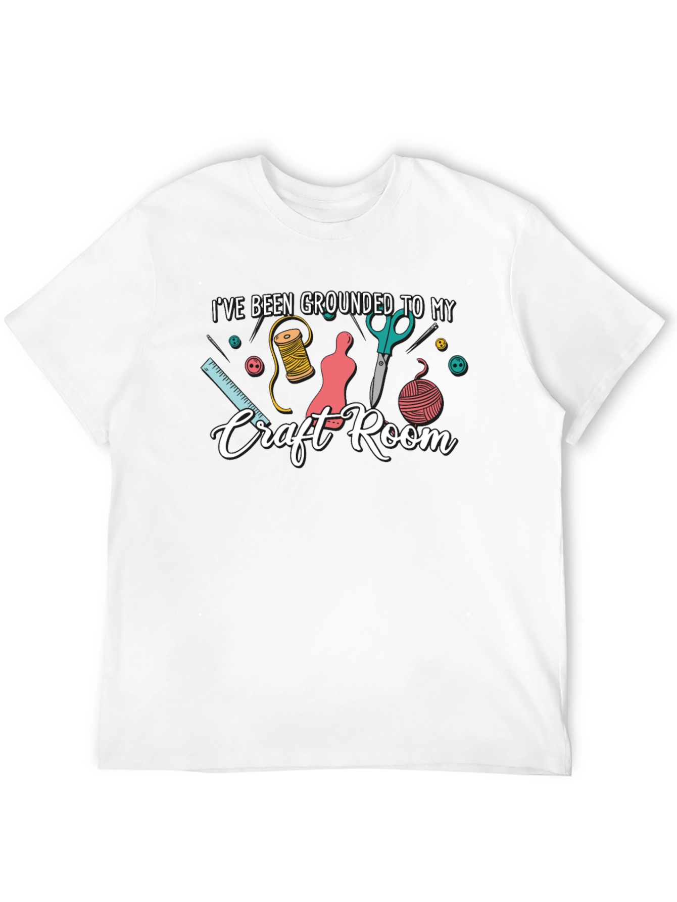 Grounded to My Craft Room Black T-Shirt