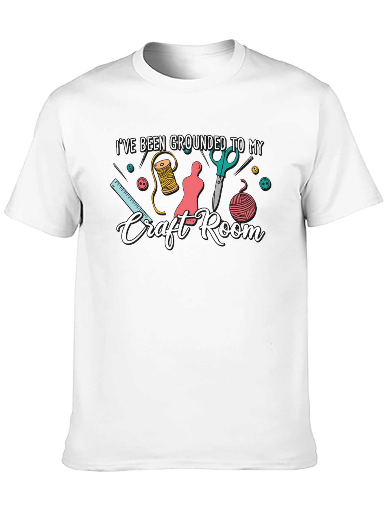Grounded to My Craft Room Black T-Shirt