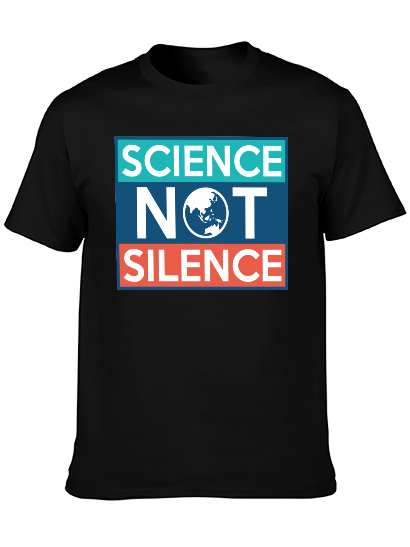 Science Not Silence T-Shirt - Black Activism Tee
