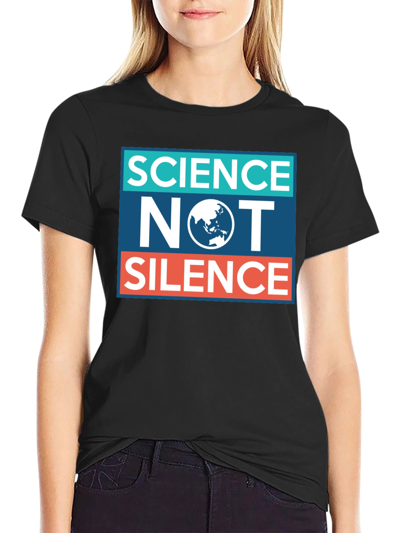 Science Not Silence T-Shirt - Black Activism Tee