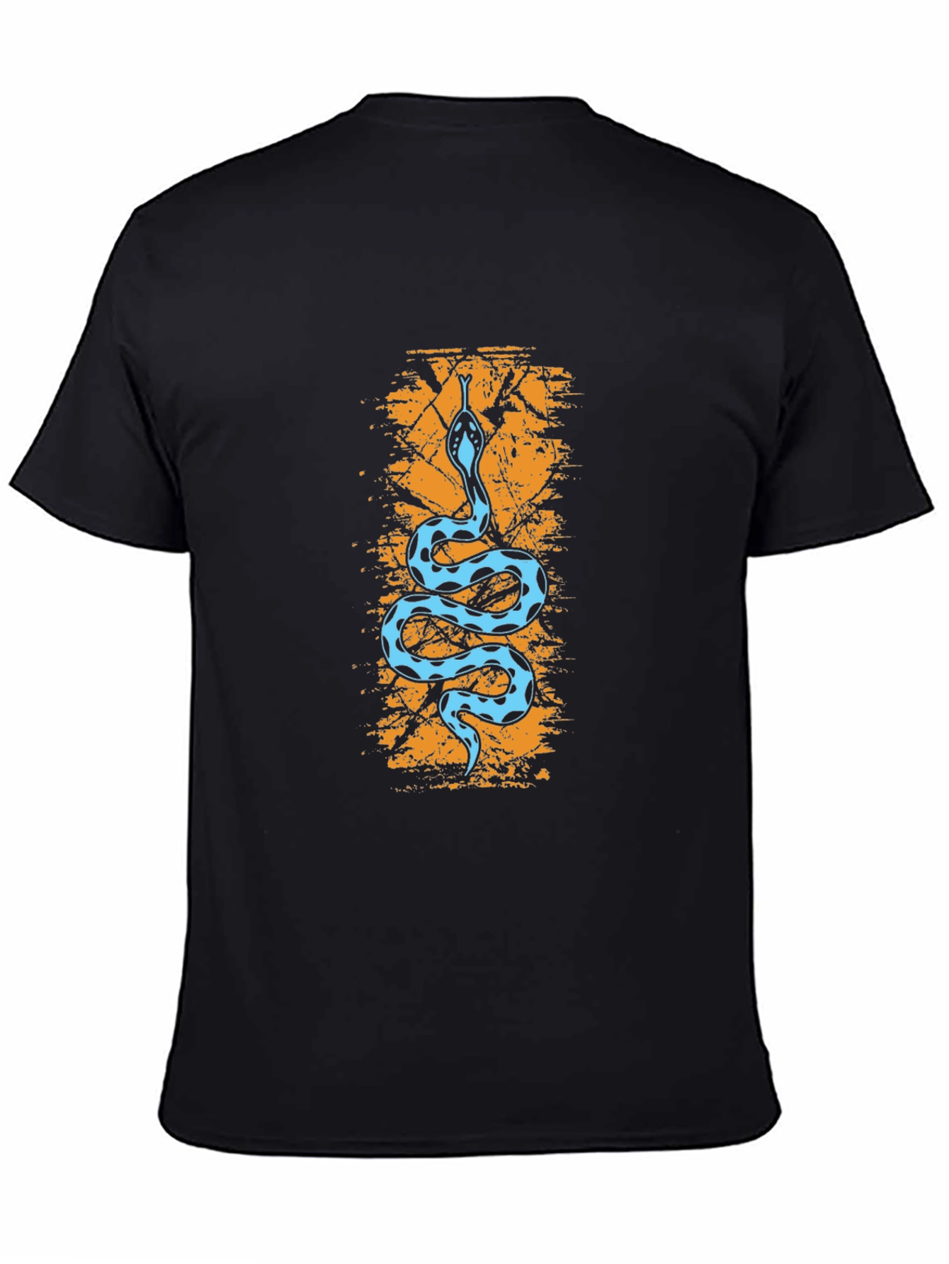 Snake Print Black T-Shirt - Unique Graphic Tee
