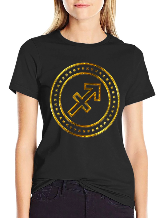 Gold Sagittarius Zodiac Sign T-Shirt