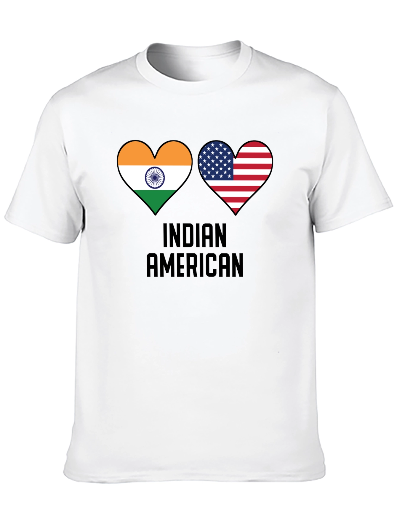Indian American Flag Heart T-Shirt