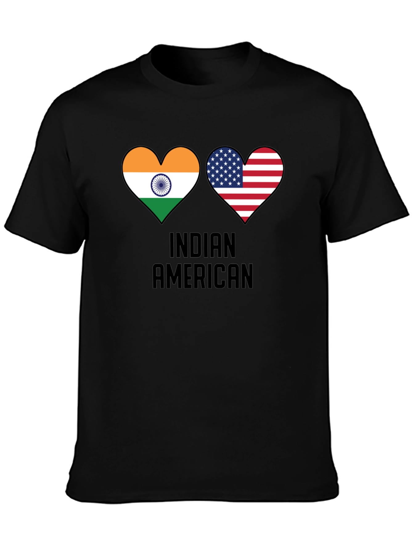 Indian American Flag Heart T-Shirt