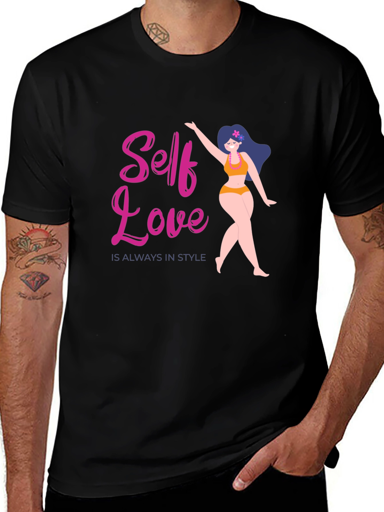 Self Love Always in Style Black T-Shirt