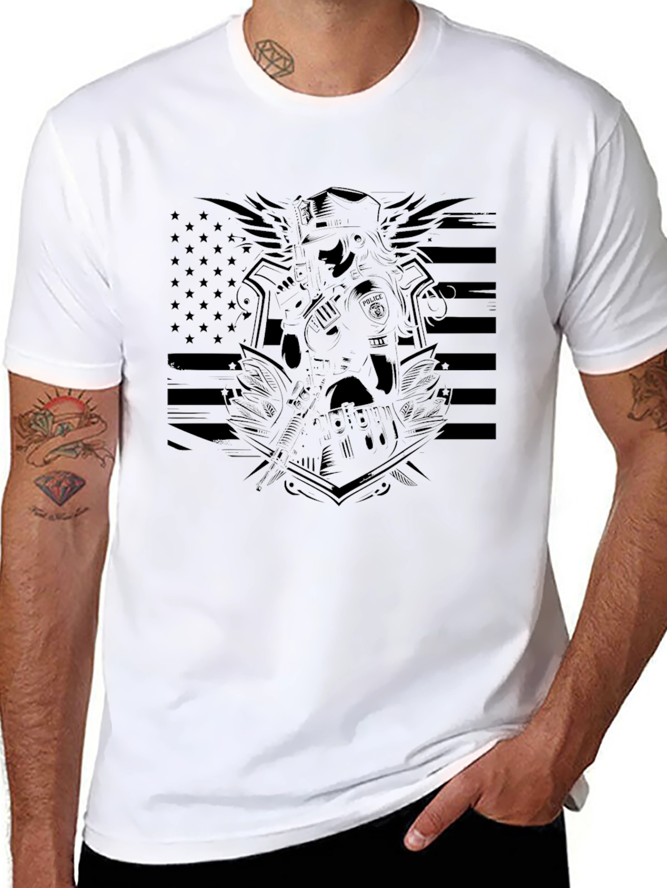 American Flag Police T-Shirt