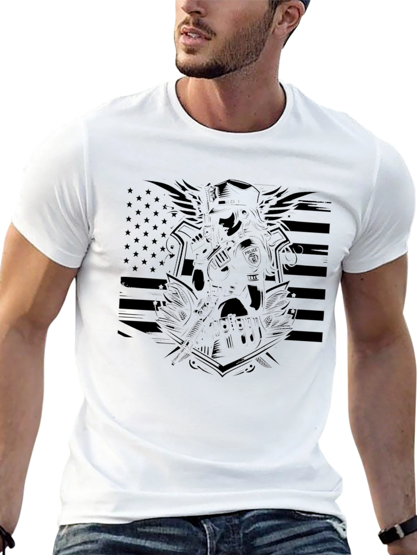 American Flag Police T-Shirt