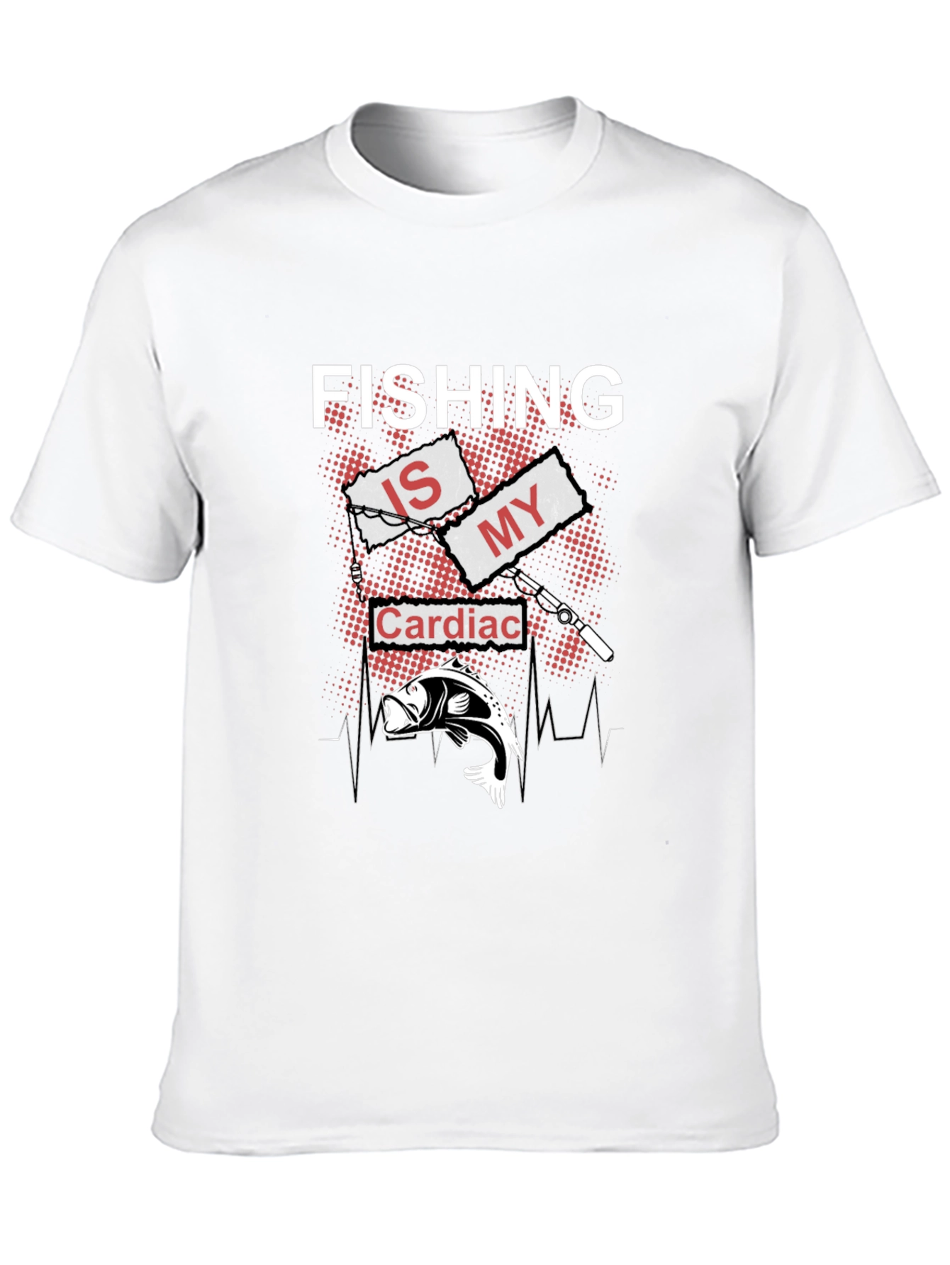 Fishing Is My Cardiac Rhythm Black T-Shirt