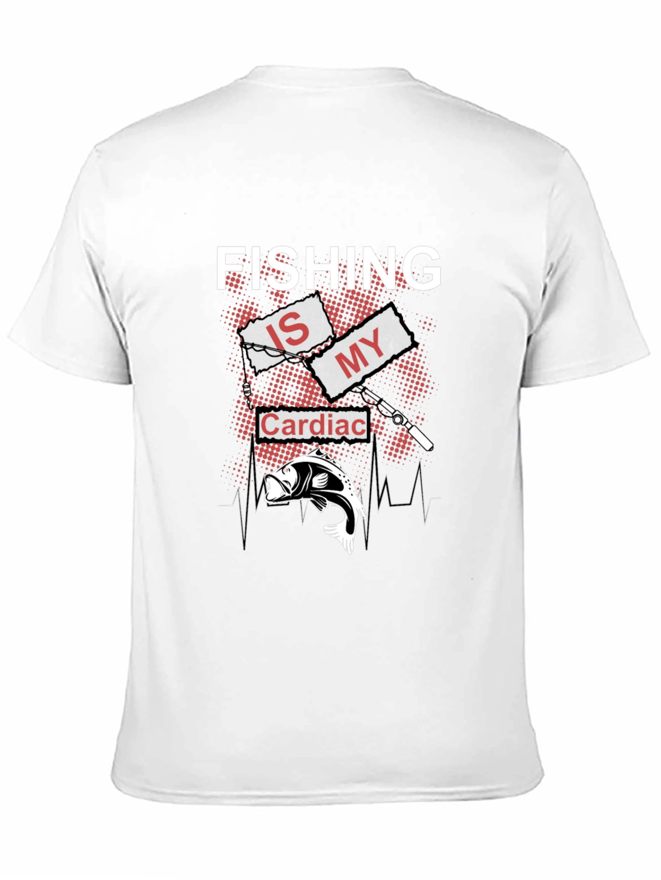 Fishing Is My Cardiac Rhythm Black T-Shirt