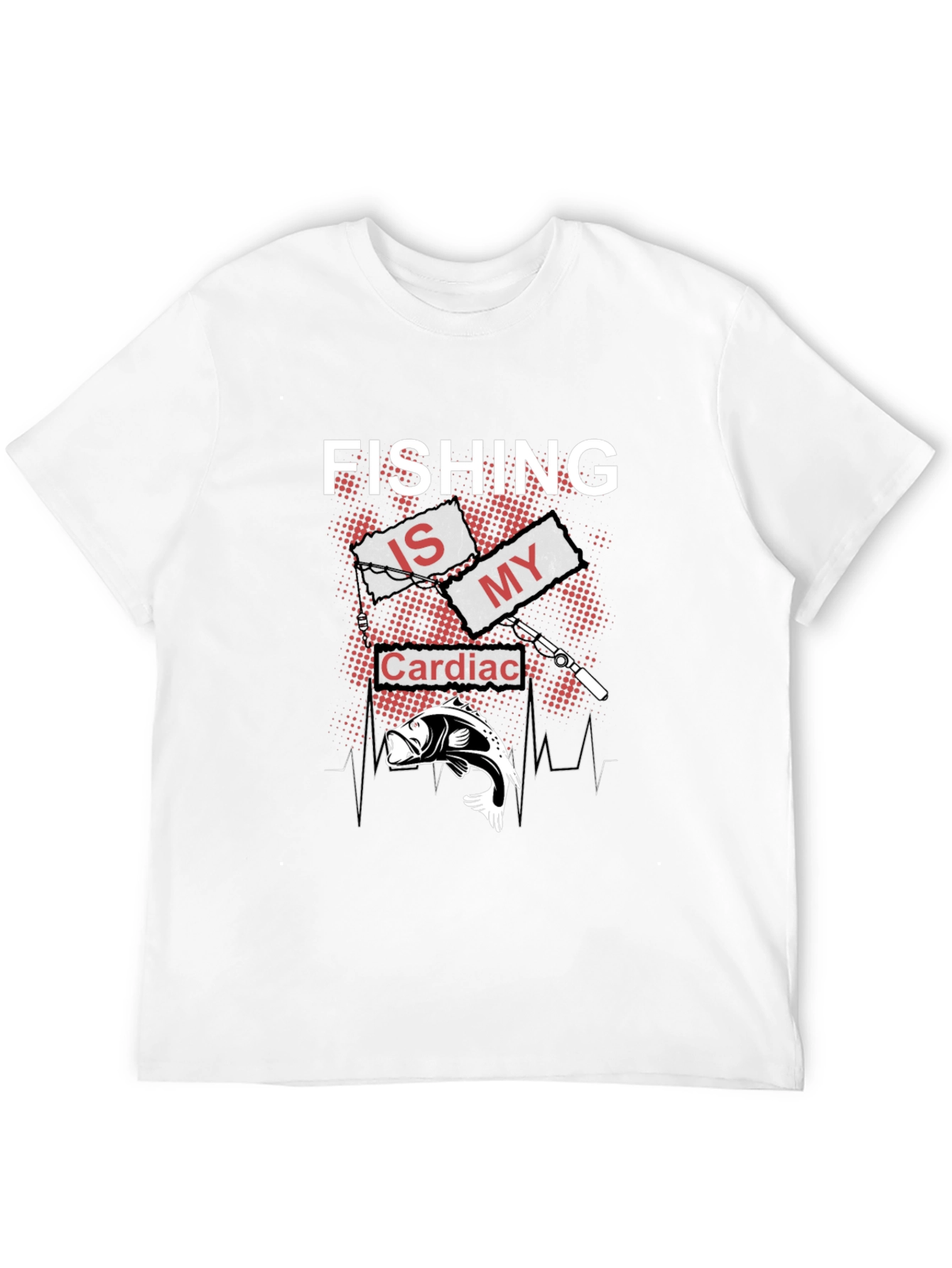 Fishing Is My Cardiac Rhythm Black T-Shirt